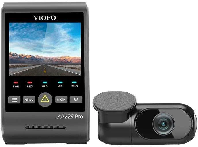Vaizdo Registratorius - VIOFO A229 Pro 2CH-G GPS 4K Dviejų kamerų Juodas