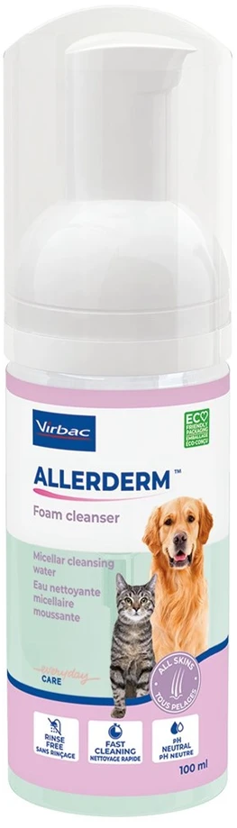 VIRBAC Allerderm Foam - Šampūnas šunims ir katėms - 100 ml