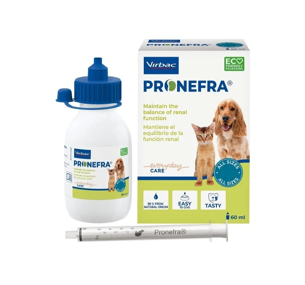 VIRBAC Pronefra inkstų palaikymas - papildai šunims ir katėms - 60ml