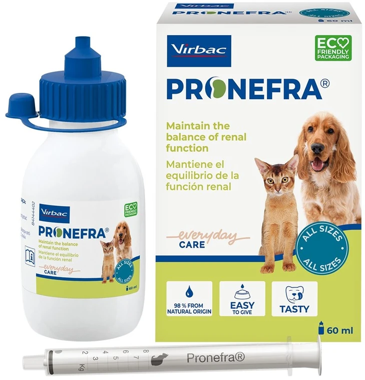 VIRBAC Pronefra inkstų papildai šunims ir katėms 60 ml