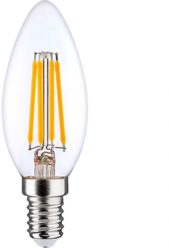 Visional C35 LED Filament Bulb E14 4W 3000K 520lm Caurspīdīga Stikla 220–240V RA>80