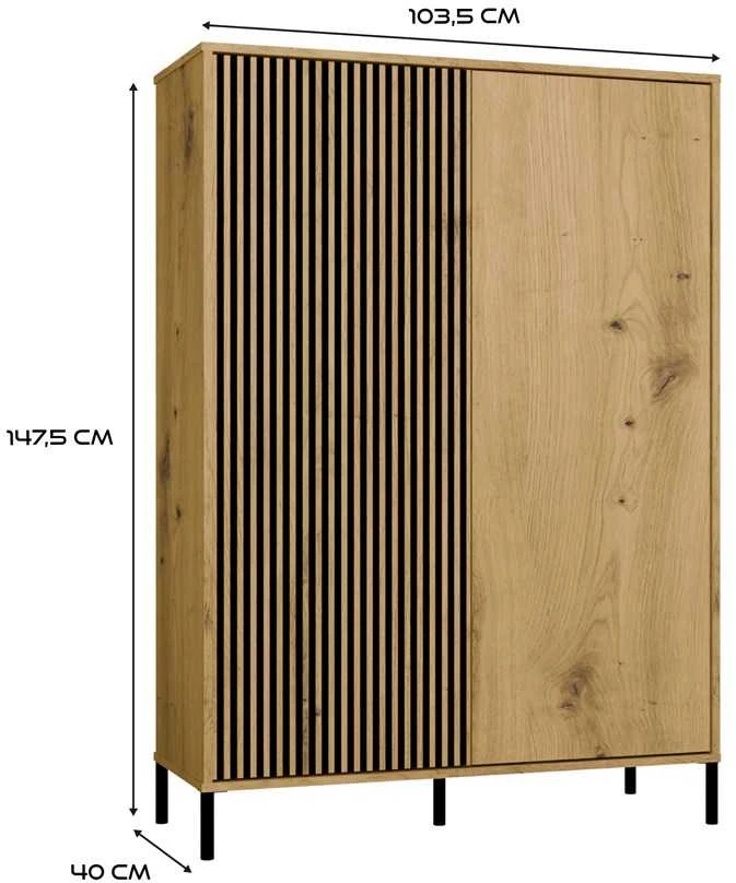 Top E Shop KAMARO 2DD plona/stora ąžuolo amatininkų vitrina