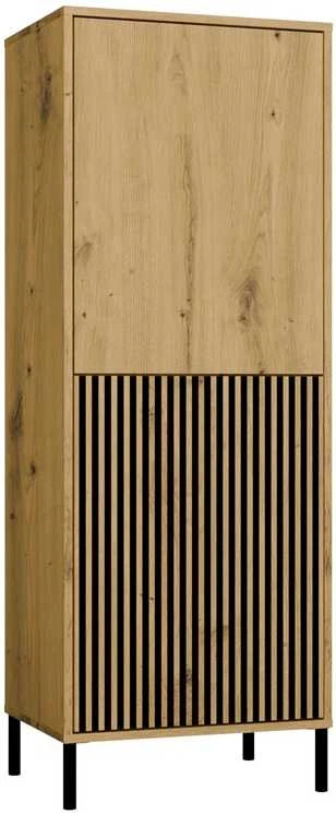 Top E Shop KAMARO 2DK SLIM/GL ĄŽUOLO ARTISAN vitrina