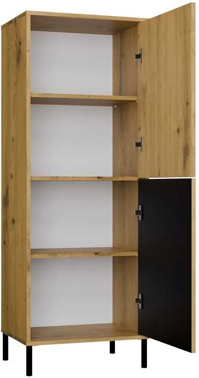 Top E Shop KAMARO 2DK SLIM/GL ĄŽUOLO ARTISAN vitrina