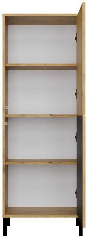 Top E Shop KAMARO 2DK SLIM/GL ĄŽUOLO ARTISAN vitrina