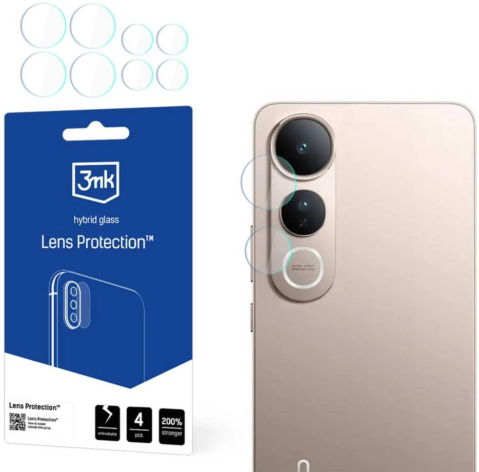 3Mk apsauga 3mk objektyvo apsauga hibridinis stiklas, skirtas „Vivo V50 Lite 4G“ kameros objektyvui