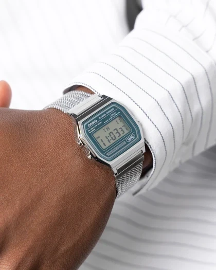 Vyriškas laikrodis CASIO A158WEM-3DF (zd093d) - KLASYKA + BOX