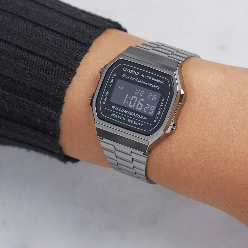 Vyriškas laikrodis CASIO A168WGG-1BDF (zd088d) - KLASYKA + BOX