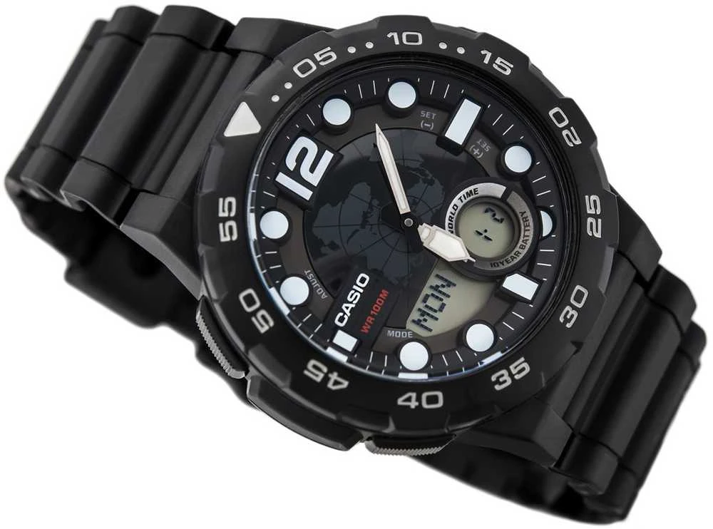 VYRIŠKAS LAIKRODIS CASIO AEQ-100W 1AV (zd070a) – WORLD TIME + BOX
