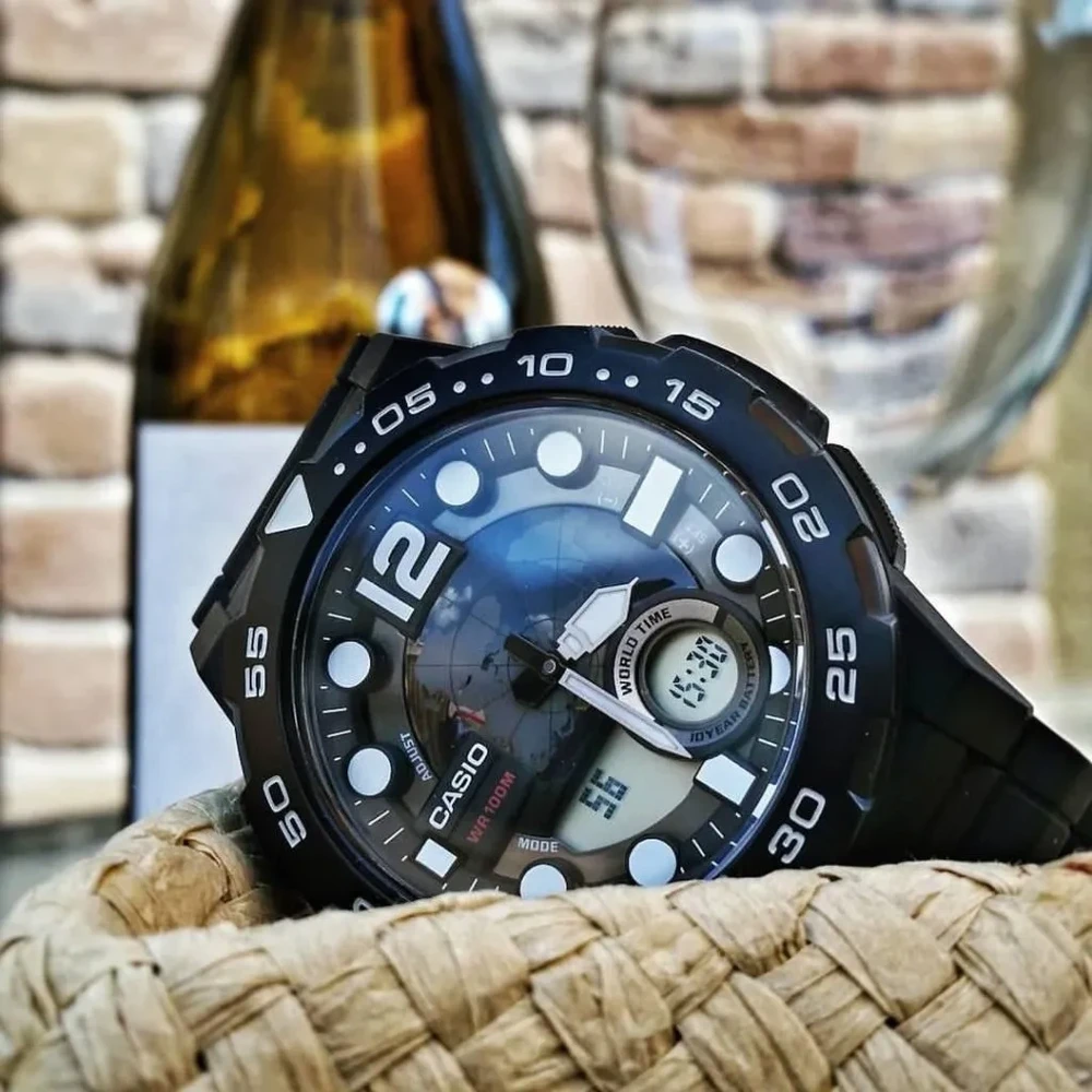 VYRIŠKAS LAIKRODIS CASIO AEQ-100W 1AV (zd070a) – WORLD TIME + BOX