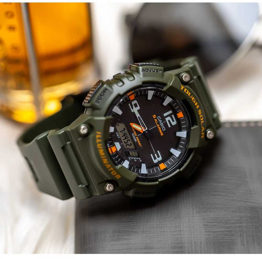 CASIO AQ-S810W-3AV VYRIŠKAS LAIKRODIS (zd044k) - MAITINAMAS SAULĖS ENERGIJA + DĖŽUTĖ