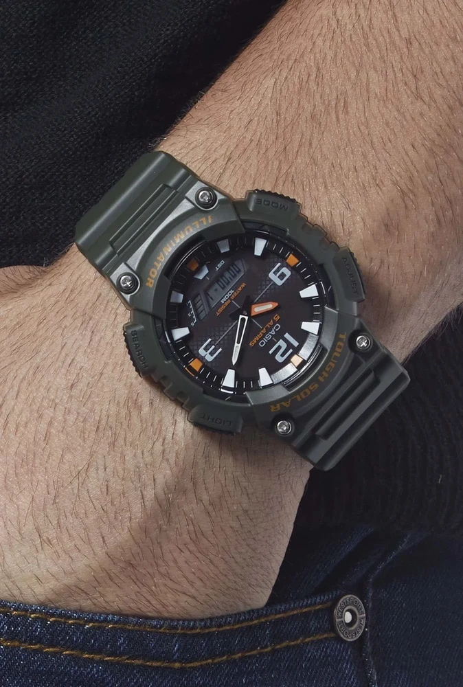 CASIO AQ-S810W-3AV VYRIŠKAS LAIKRODIS (zd044k) - MAITINAMAS SAULĖS ENERGIJA + DĖŽUTĖ