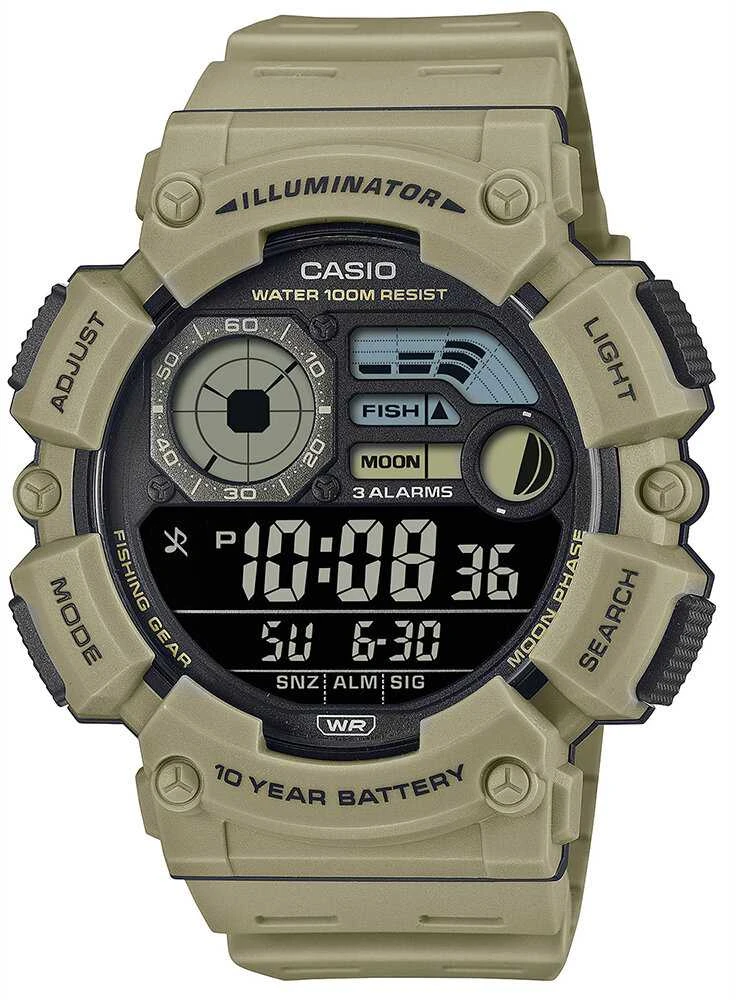 Vyriškas laikrodis CASIO Digital Moonphase WS-1500H-5B + BOX