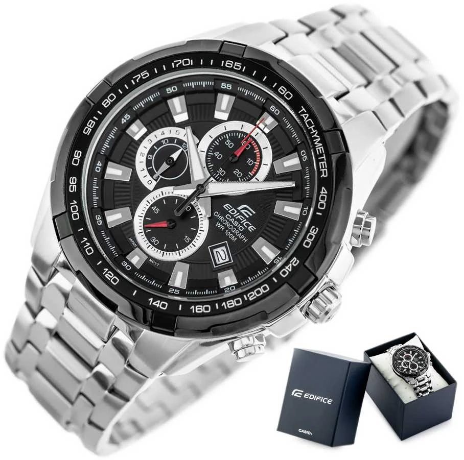CASIO EDIFICE vyriškas laikrodis EFR-539D-1A - 10ATM (zd114a) + dėžutė