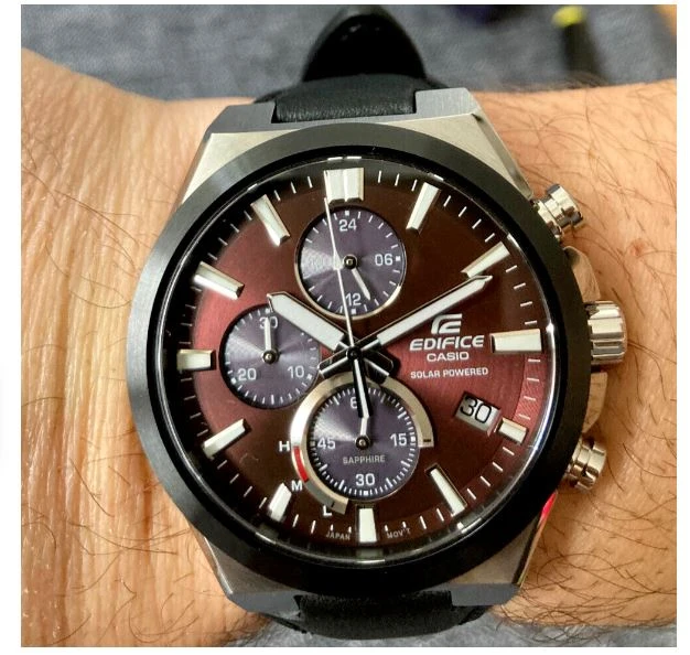 Laikrodis Casio „Edifice“ saulės energija varomas chronografas EFS-S630BL-5AVUEF