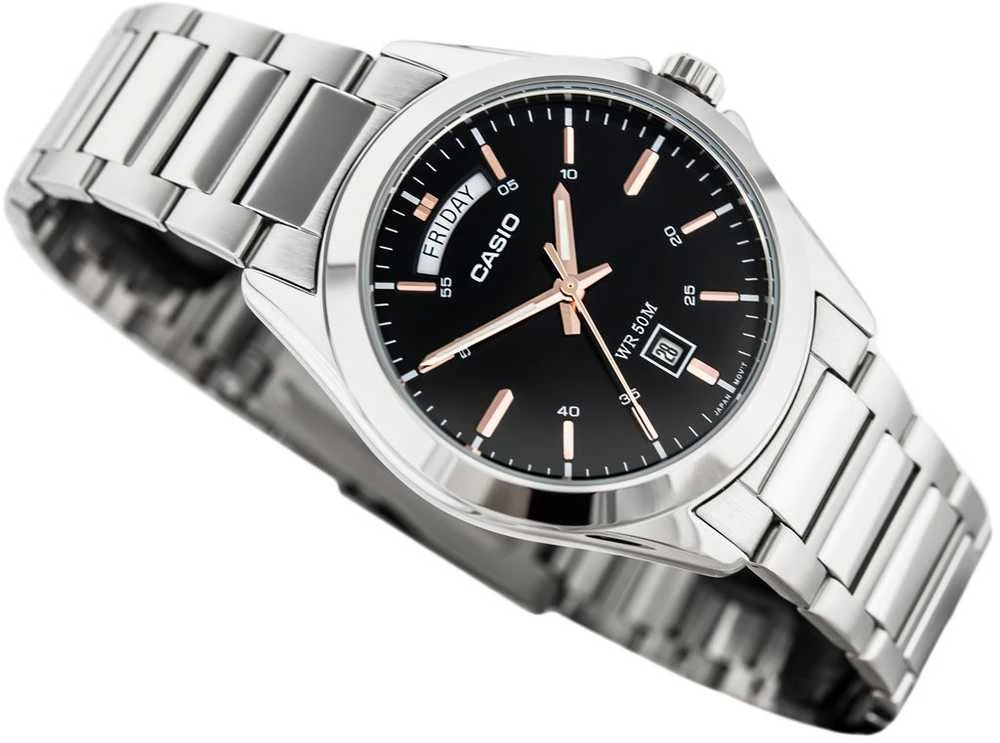 Vyriškas laikrodis CASIO MTP-1370D 1A2V (zd025a) + DĖŽĖ