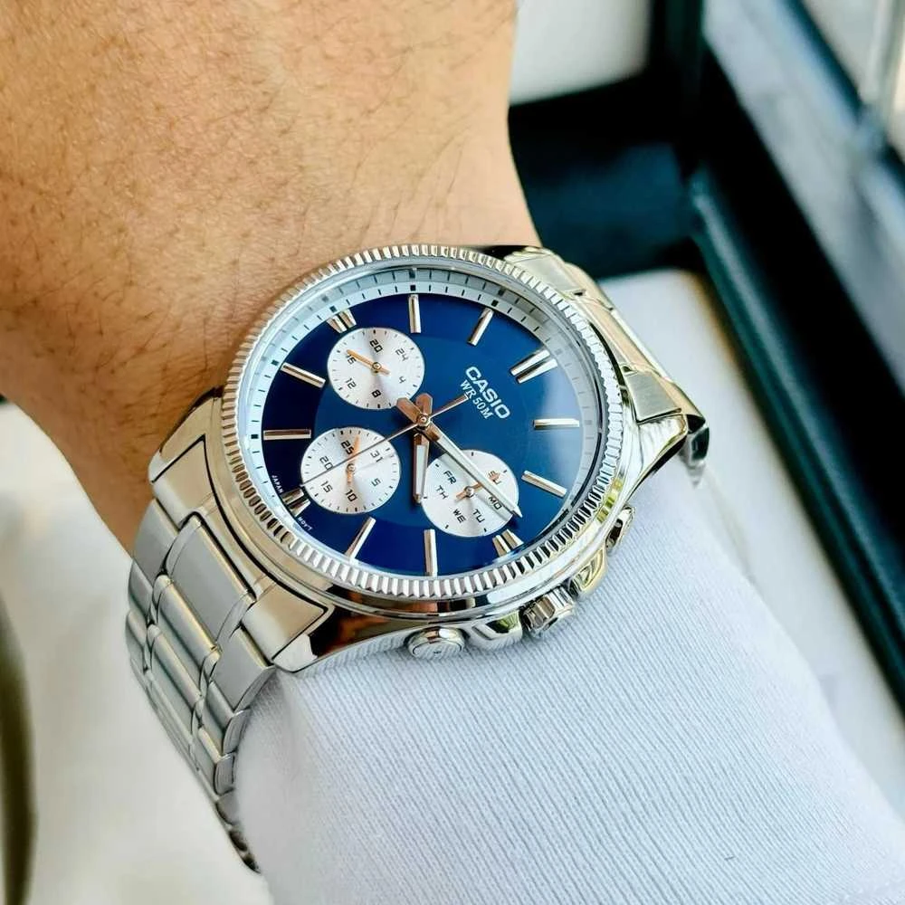 Vyriškas laikrodis CASIO MTP-1375D-3AVDF (zd112e) + BOX