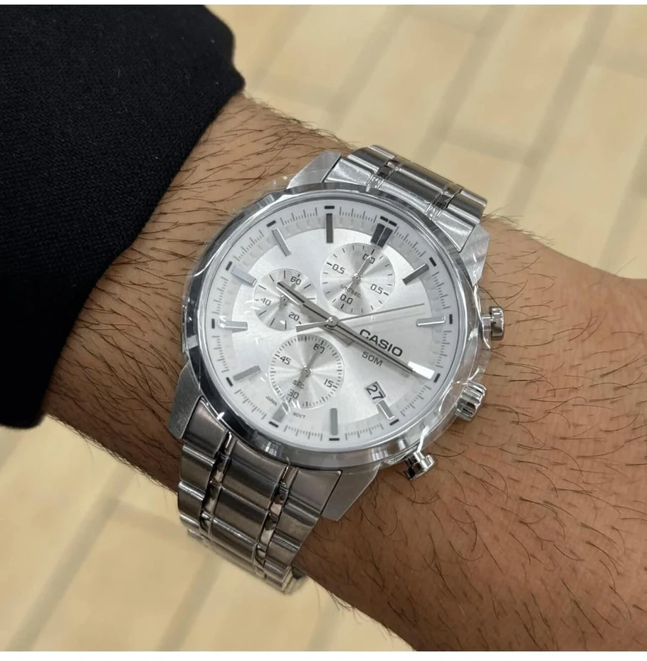 Laikrodis CASIO MTPE510D7AVDF. Kwarcowy, Kolor pilka. Mężczyzna.