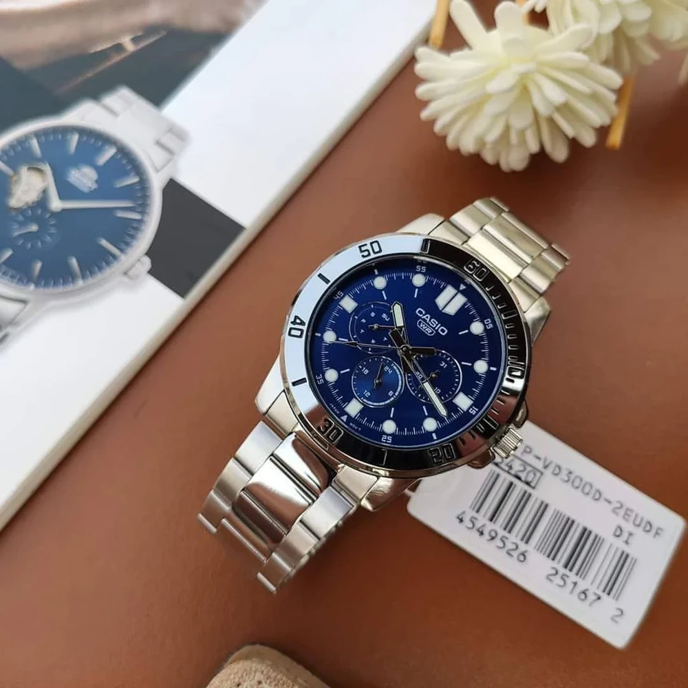 Vyriškas laikrodis CASIO MTP-VD300D-2E (zd268b) + BOX