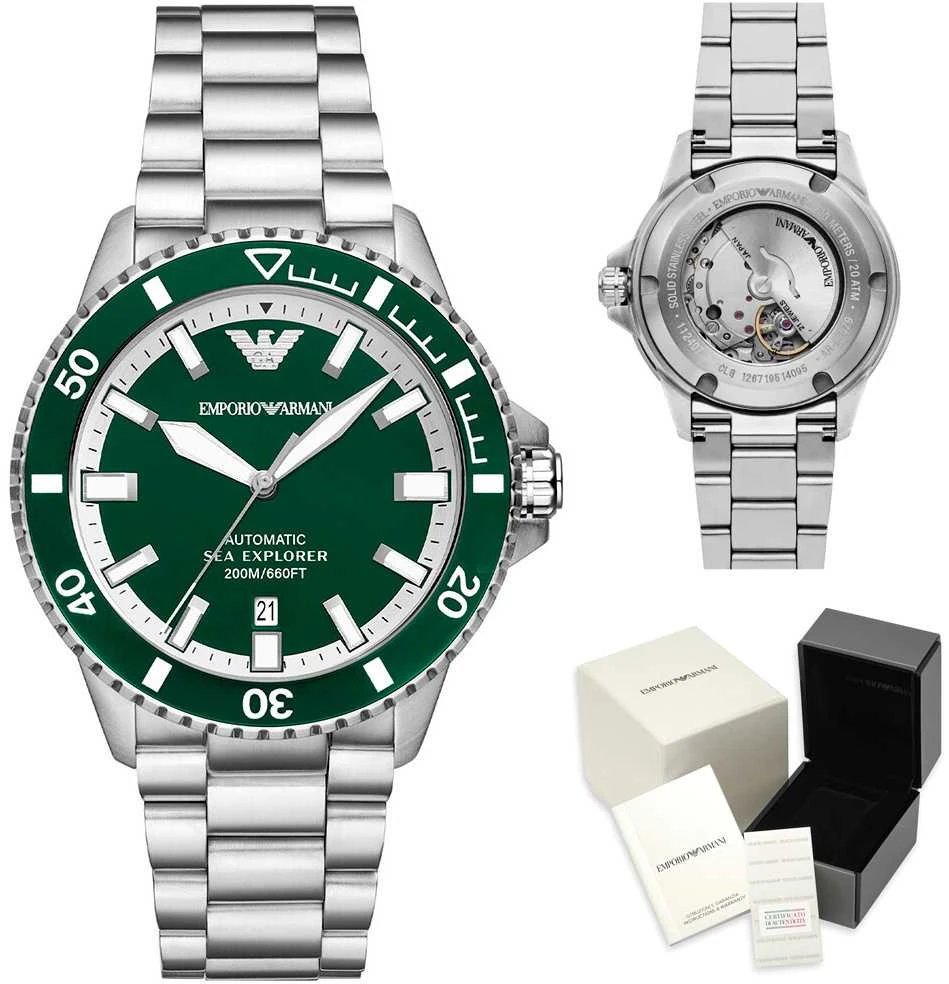 Vyriškas laikrodis EMPORIO ARMANI AR60080 Sea Explorer AUTOMATIC (zi110b) + BOX