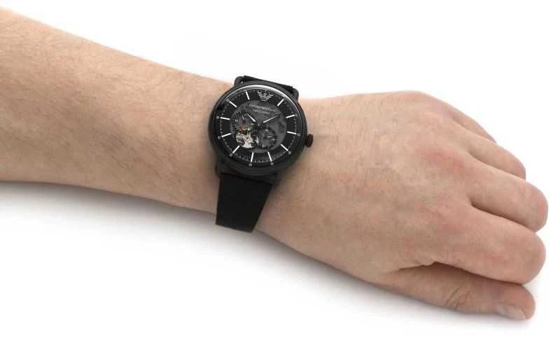 Vyriškas laikrodis EMPORIO ARMANI AVIATOR AUTOMATIC AR60028 + BOX (zi099c)