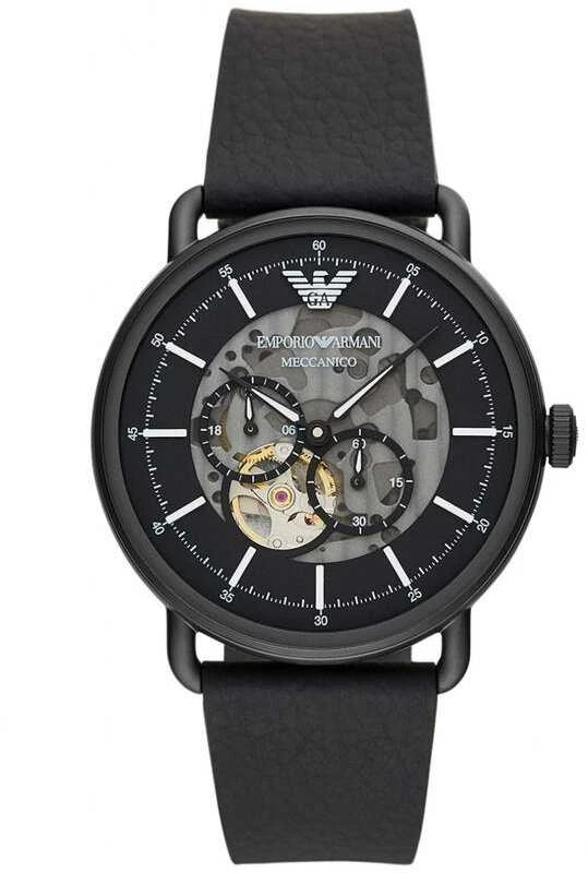 Vyriškas laikrodis EMPORIO ARMANI AVIATOR AUTOMATIC AR60028 + BOX (zi099c)