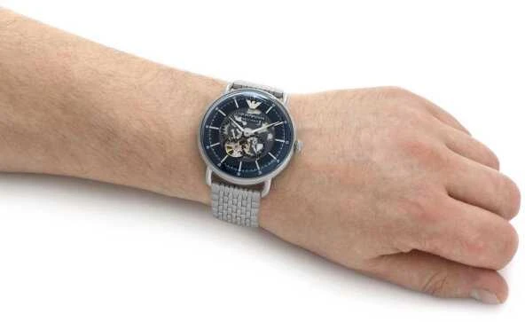 Vyriškas laikrodis EMPORIO ARMANI AVIATOR AUTOMATIC AR60024 + BOX (zi098a)