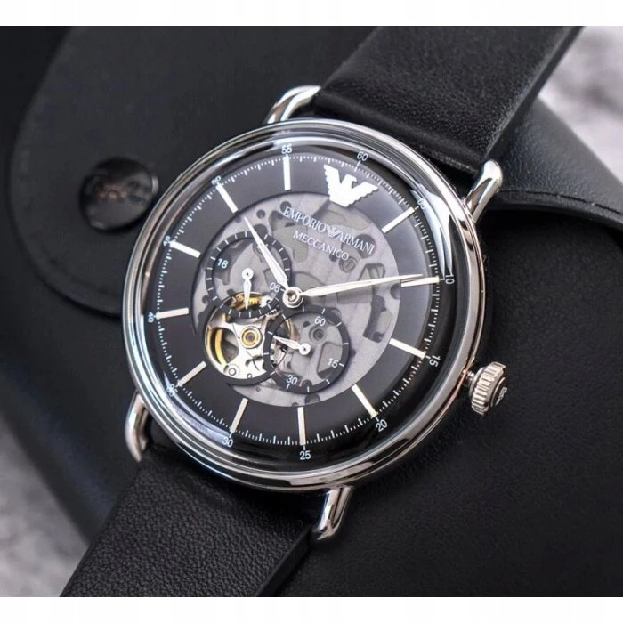 Vyriškas laikrodis EMPORIO ARMANI AVIATOR AUTOMATIC AR60026 + BOX (zi099a)
