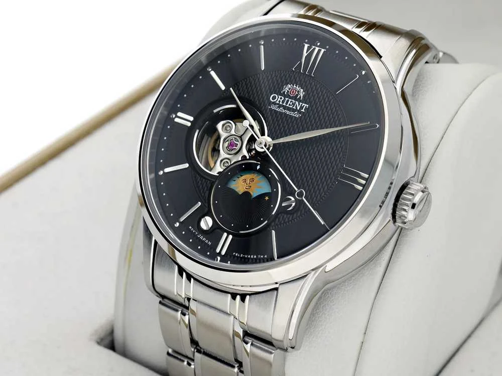 Vyriškas laikrodis Orient Classic Sun & Moon RA-AS0008B10B + BOX