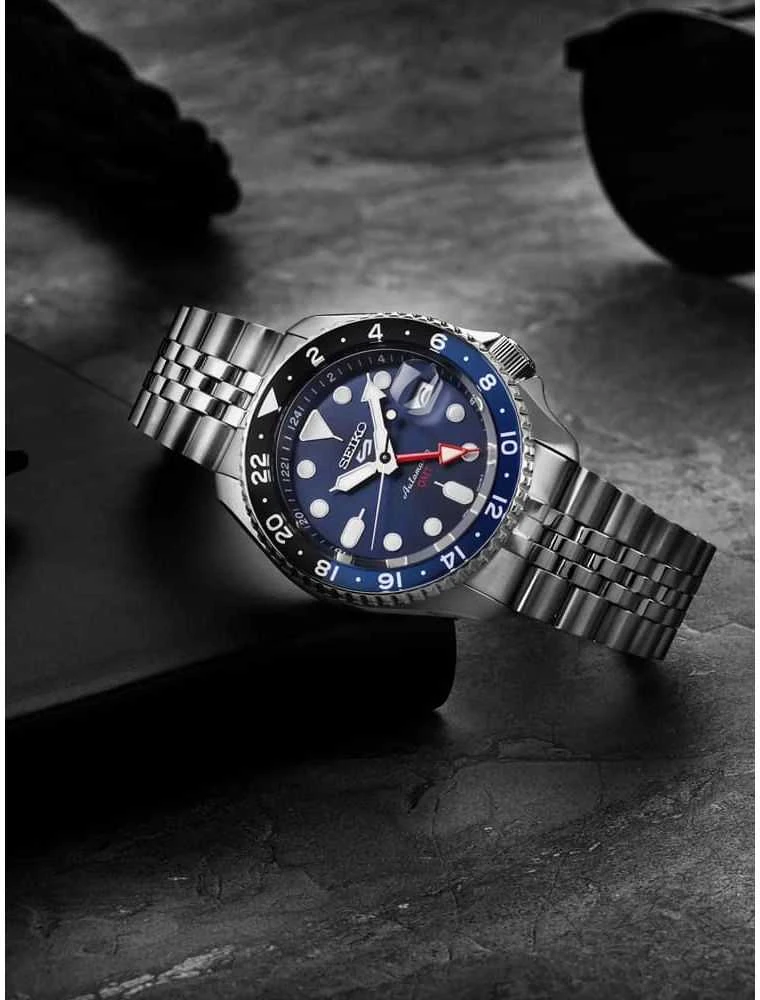 Vyriškas laikrodis SEIKO SSK003K1 GMT AUTOMAT WR100 + BOX