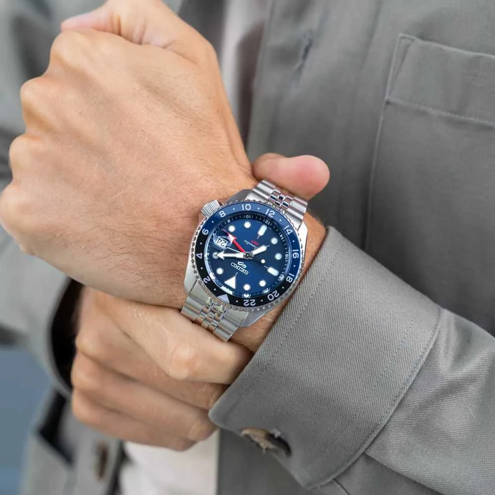 Vyriškas laikrodis SEIKO SSK003K1 GMT AUTOMAT WR100 + BOX