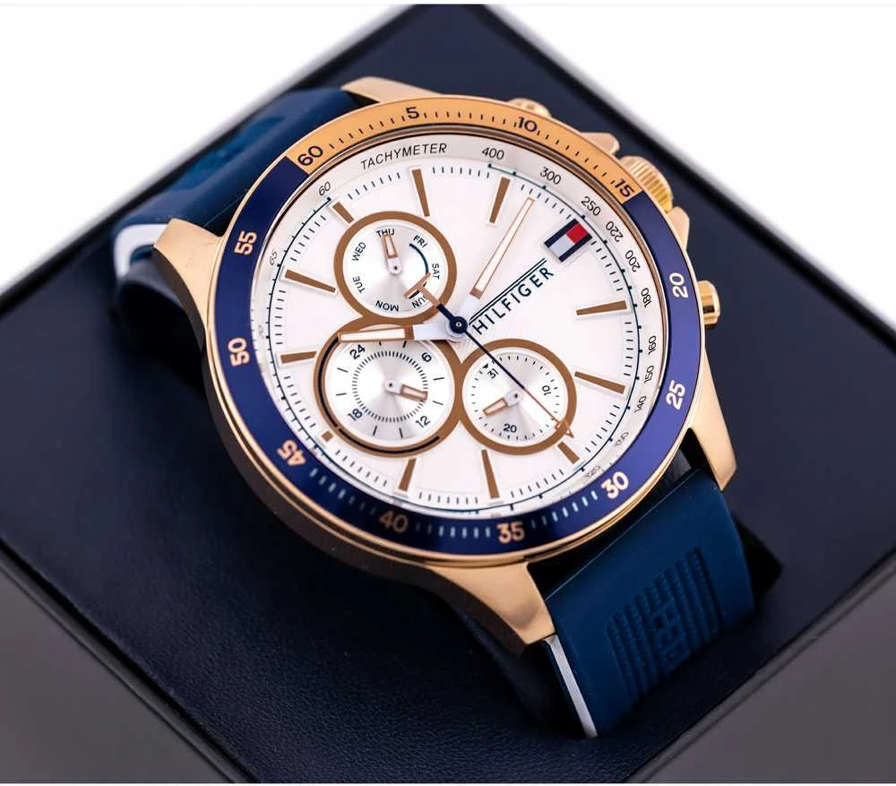 TOMMY HILFIGER VYRIŠKAS LAIKRODIS Bank 1791778 (zf064a) + DĖŽUTĖ