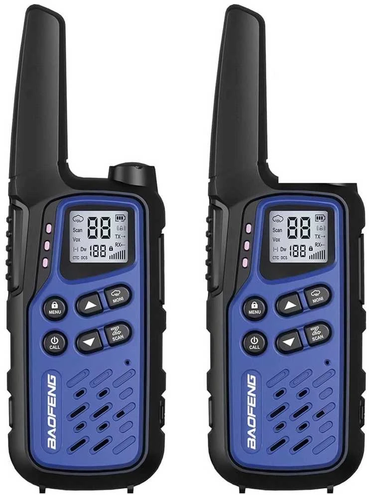 Radijo Stotelė - Baofeng BF-T25E 16 Kanalų VOX 10 km Nuotolis 1400mAh Baterija Tamsiai Mėlyna