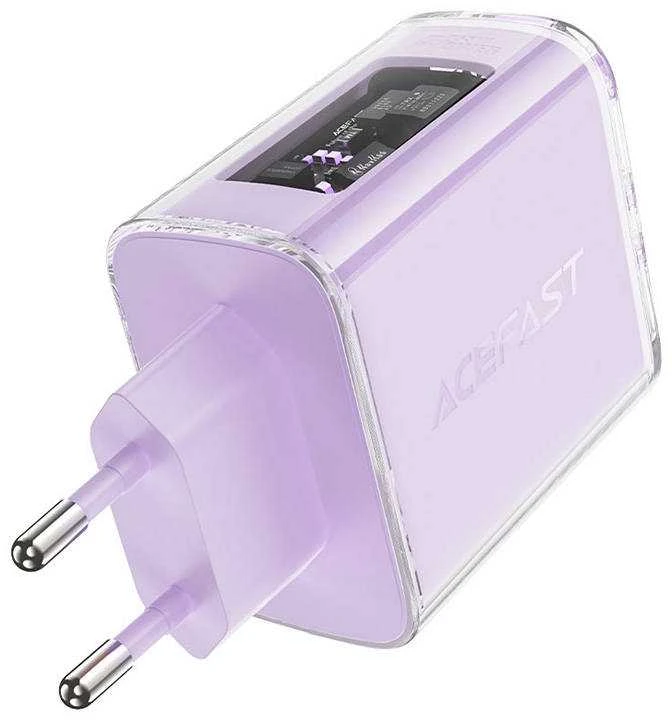 Sieninis įkroviklis Acefast A45, 2x USB-C, 1xUSB-A, 65W PD (violetinė)