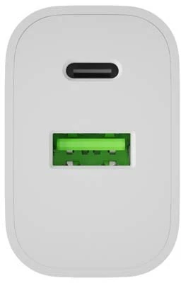 SIENINIS ĮKROVIKLIS NATEC RIBERA 1X USB-A + 1X USB-C 20W Baltas