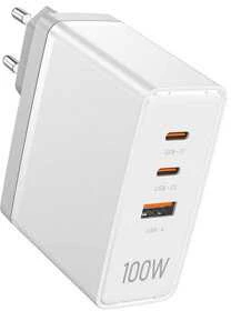 Vention Sieninis įkroviklis, ventiliacija, FEGW0-EU, 2xUSB-C, USB-A, 100W/100W/30W, GaN (balta)