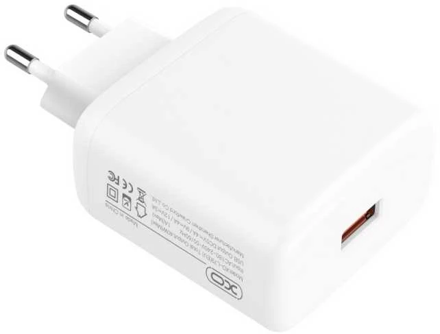Wall Charger XO Design L79, 40W, 1x USB Baltas (EU Blister)