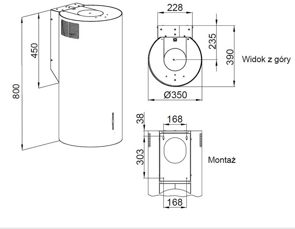 Wall-mounted hood MAAN Elba 2 W835 Baltas