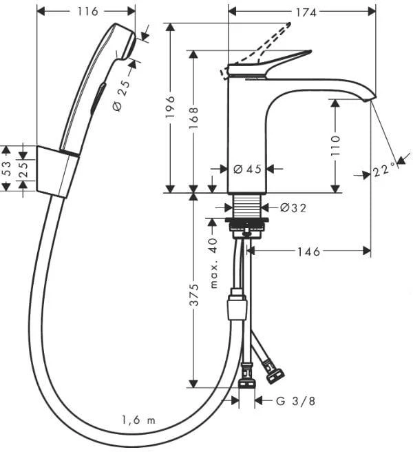 Praustuvo maišytuvas Hansgrohe Vivenis 75210000, chromo
