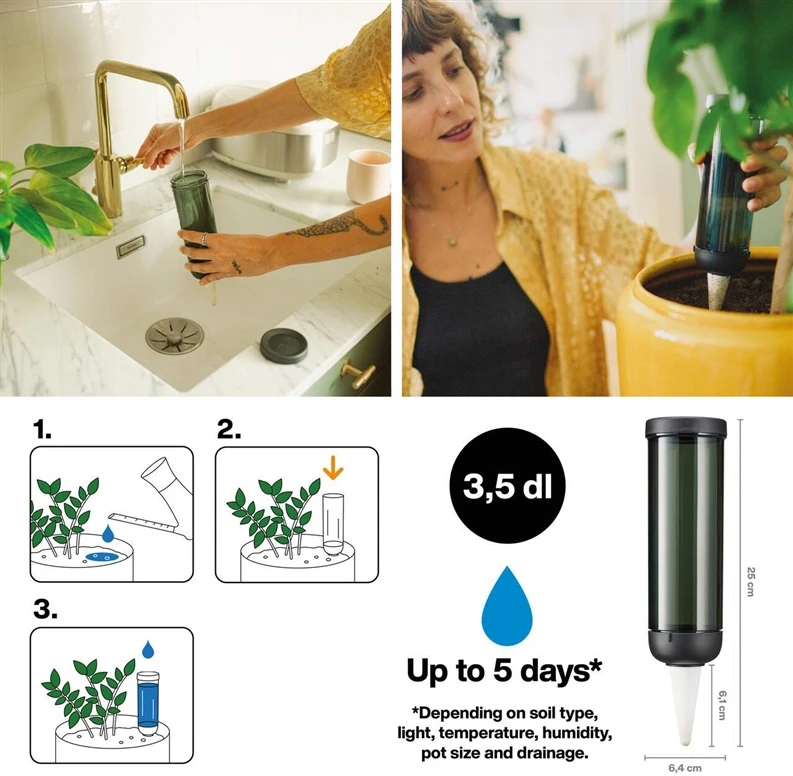Laistymo burbulas Fiskars 1075380, juoda, 0.35 l