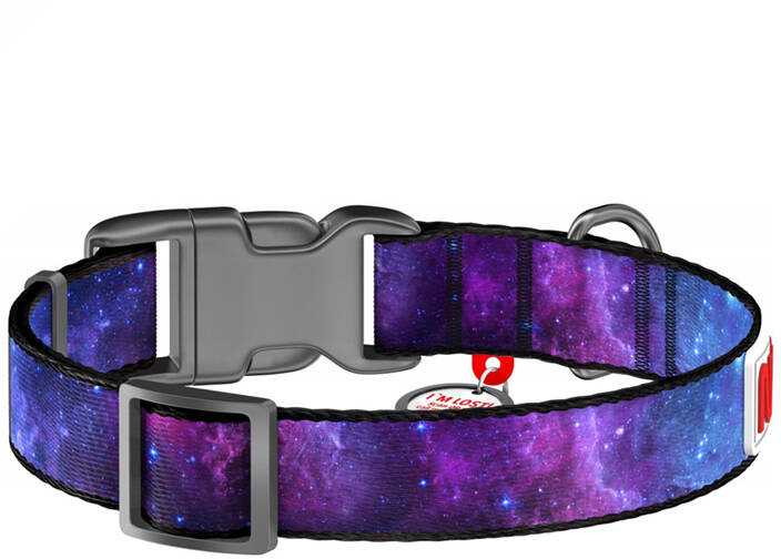 Waudog "NASA21" nailoninis šuns antkaklis su QR kodu, M dydis, plotis 20 mm