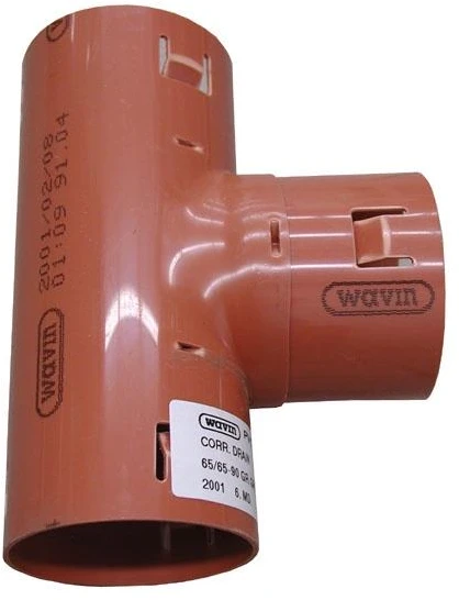 Drenažo vamzdžių trišakis Wavin, Ø 80/80 mm x 90°