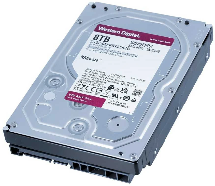 Kietasis diskas Sandisk WD Raudona Plus 8TB SATA 6Gb/s HDD Desktop