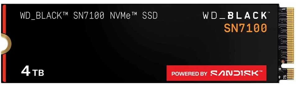 „Western Digital“ Juodas SN7100 4 TB M.2 PCI Express 4.0 NVMe 3D TLC NAND