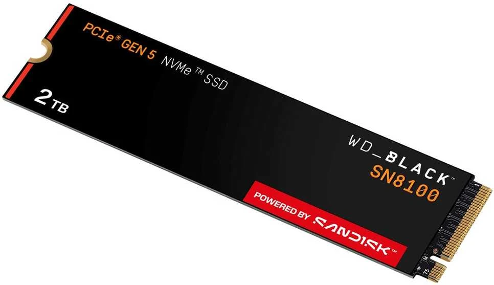 Sandisk „Western Digital“ Juodas SN8100 2 TB M.2 PCI Express 5.0 NVMe TLC 3D NAND diskas