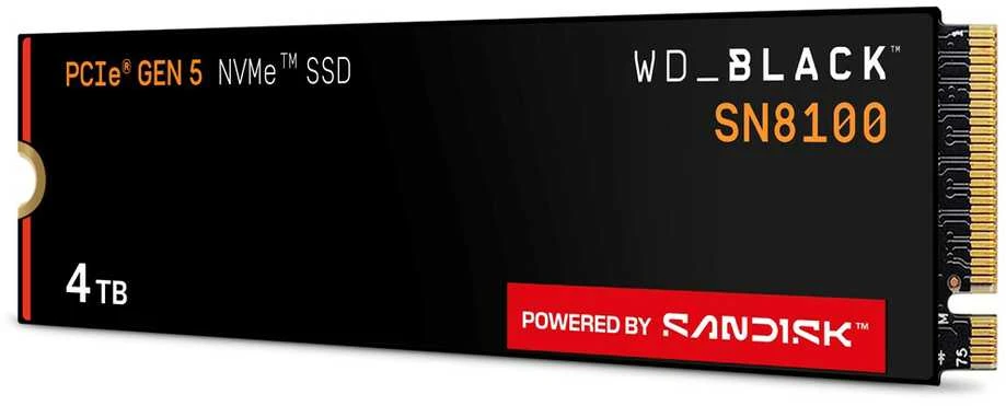 Sandisk „Western Digital“ Juodas SN8100 4 TB M.2 PCI Express 5.0 NVMe TLC 3D NAND diskas