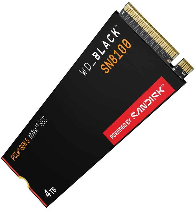 Sandisk „Western Digital“ Juodas SN8100 4 TB M.2 PCI Express 5.0 NVMe TLC 3D NAND diskas