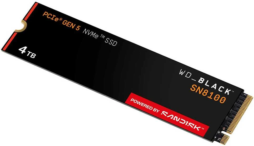 Sandisk „Western Digital“ Juodas SN8100 4 TB M.2 PCI Express 5.0 NVMe TLC 3D NAND diskas