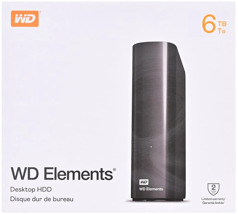 Kietasis diskas „Western Digital Elements“ 6 TB HDD USB3.0 3,5 colio RTL išorinis RoHS suderinamas juodas