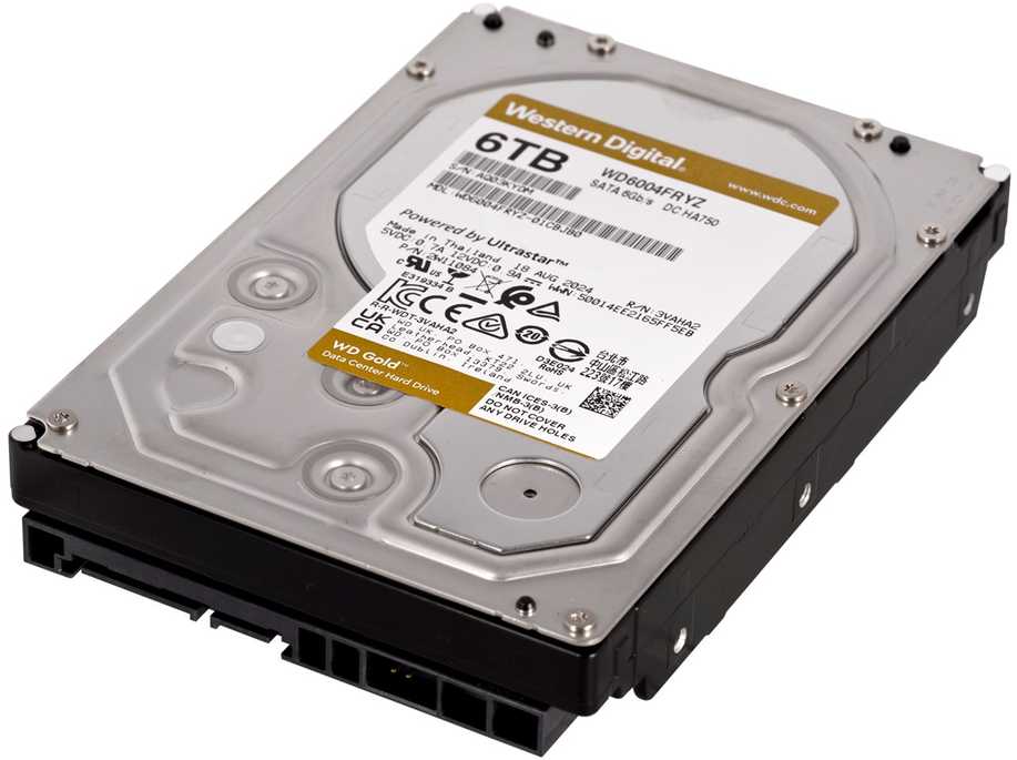 Sandisk Kietasis diskas – „Western Digital Gold WD6004FRYZ“ 6 TB 7200 RPM 128 MB 3,5" Serial ATA III